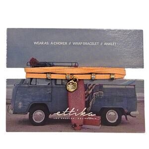 Ettika Revolve Peach Three Way‎ Wrap Bracelet Choker Necklace with Charm Casual